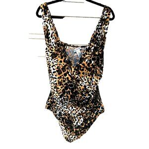 NWOT Jessica London Swimsuit Women's 24 3X Animal Print Bathing Suit Beach Pool